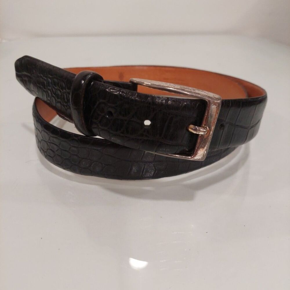 Martin Dingman Alligator Grain Italian Calfskin Belt Mens 105/42 Black Leather